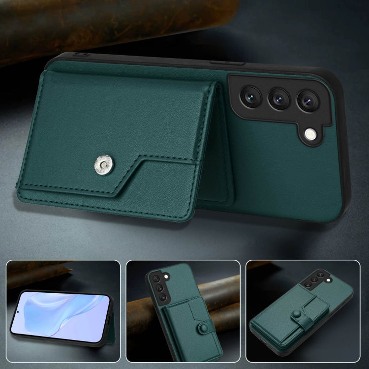 For Samsung Galaxy S22 5G Button Card Bag RFID Anti-theft Phone Case