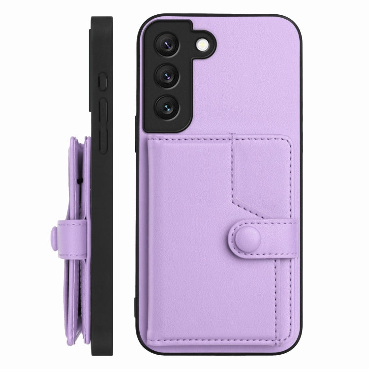 For Samsung Galaxy S22 5G Button Card Bag RFID Anti-theft Phone Case