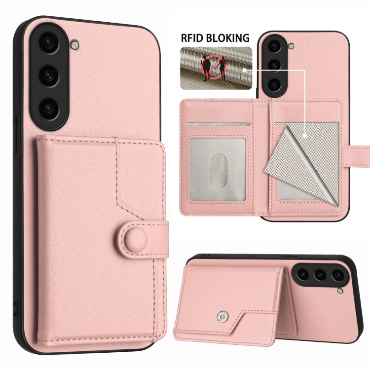 For Samsung Galaxy S23 5G Button Card Bag RFID Anti-theft Phone Case