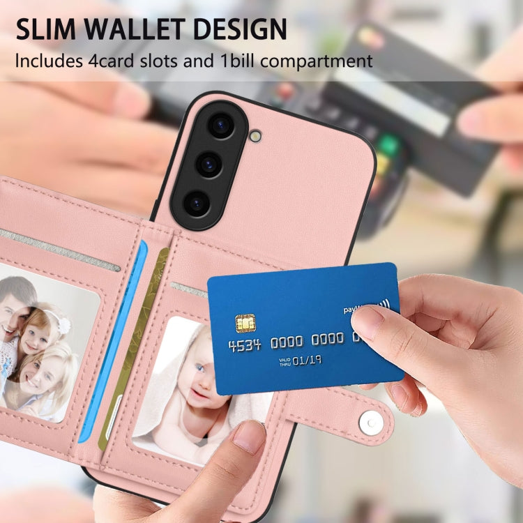 For Samsung Galaxy S23 5G Button Card Bag RFID Anti-theft Phone Case
