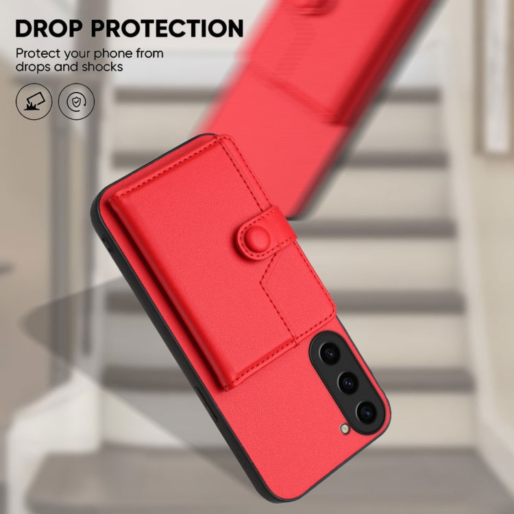 For Samsung Galaxy S23 5G Button Card Bag RFID Anti-theft Phone Case