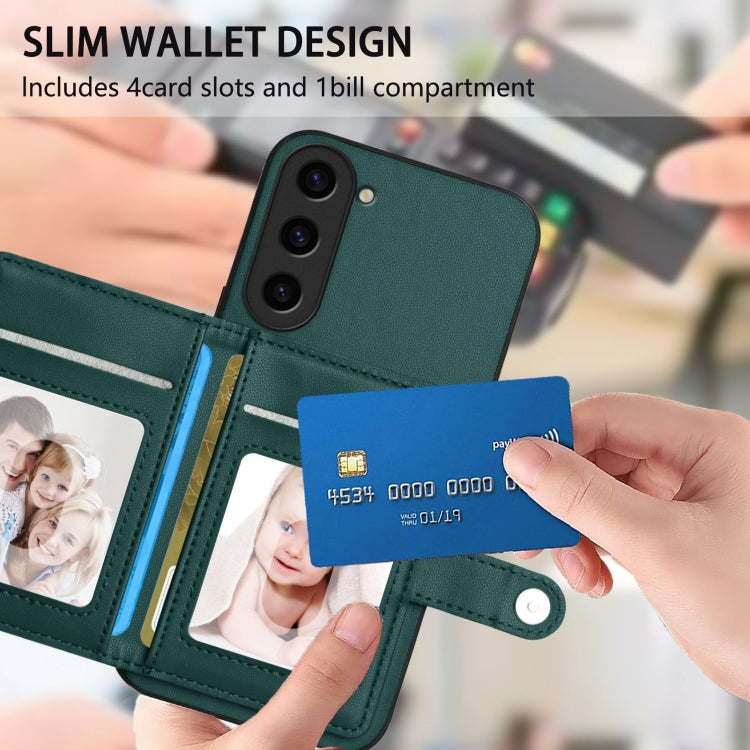 For Samsung Galaxy S23 5G Button Card Bag RFID Anti-theft Phone Case