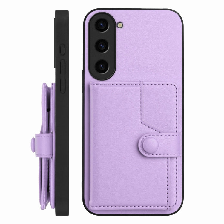 For Samsung Galaxy S23 5G Button Card Bag RFID Anti-theft Phone Case