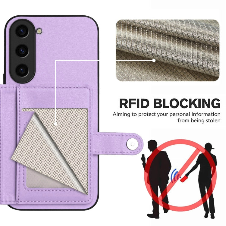 For Samsung Galaxy S23 5G Button Card Bag RFID Anti-theft Phone Case