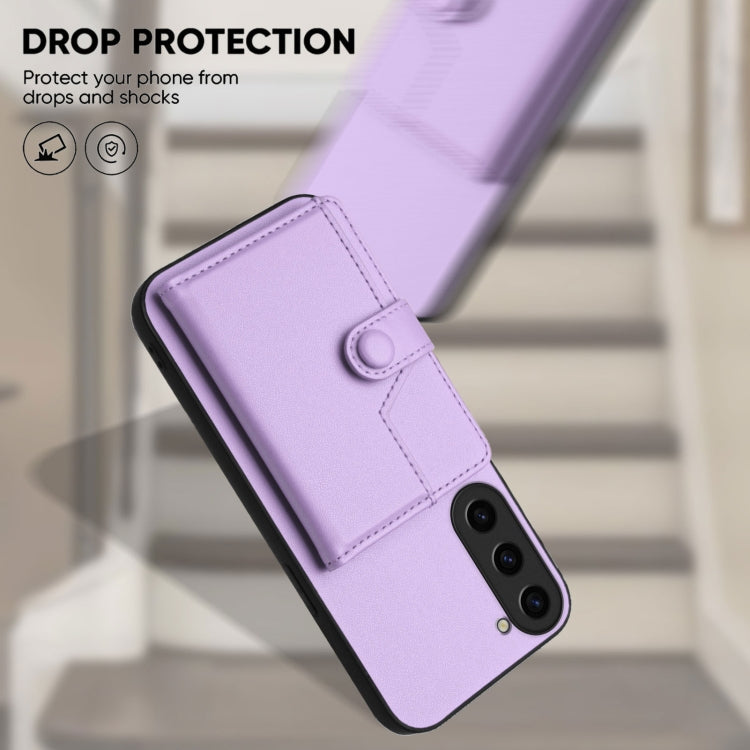 For Samsung Galaxy S23 5G Button Card Bag RFID Anti-theft Phone Case