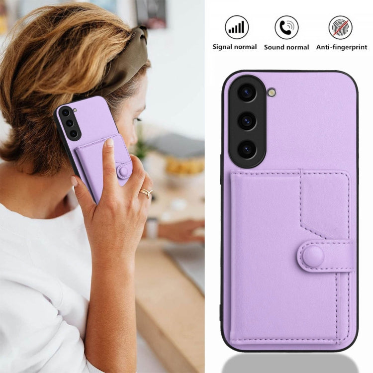 For Samsung Galaxy S23 5G Button Card Bag RFID Anti-theft Phone Case