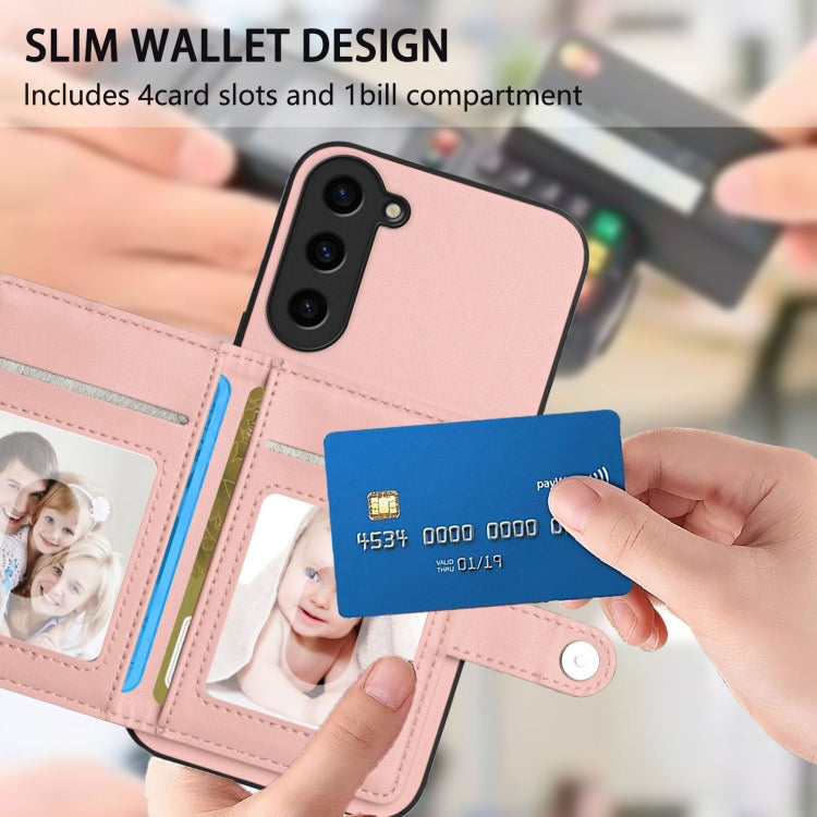 For Samsung Galaxy S23 FE 5G Button Card Bag RFID Anti-theft Phone Case