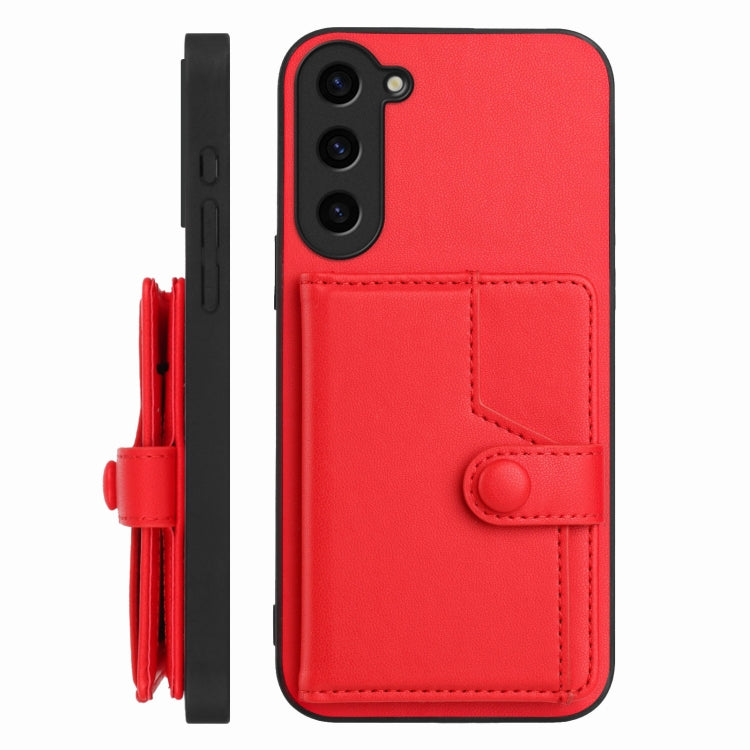For Samsung Galaxy S23 FE 5G Button Card Bag RFID Anti-theft Phone Case