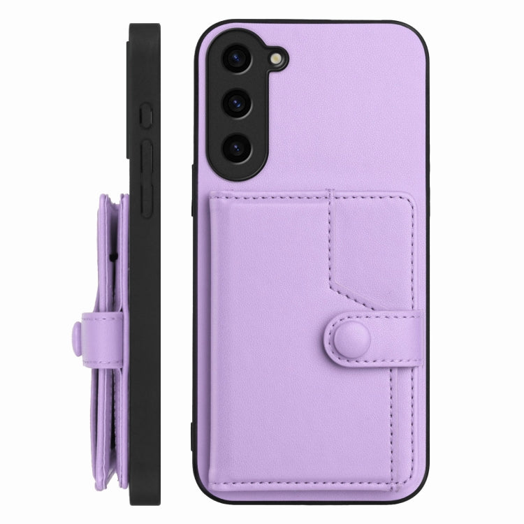 For Samsung Galaxy S23 FE 5G Button Card Bag RFID Anti-theft Phone Case