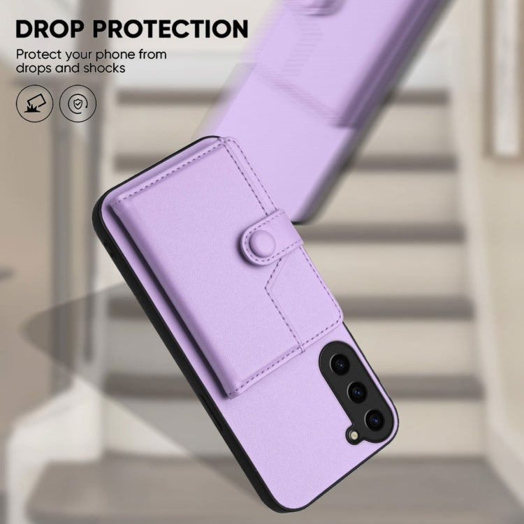 For Samsung Galaxy S23 FE 5G Button Card Bag RFID Anti-theft Phone Case