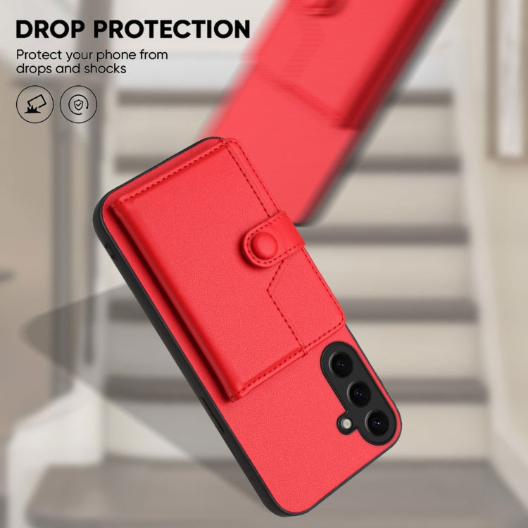 For Samsung Galaxy S24+ 5G Button Card Bag RFID Anti-theft Phone Case