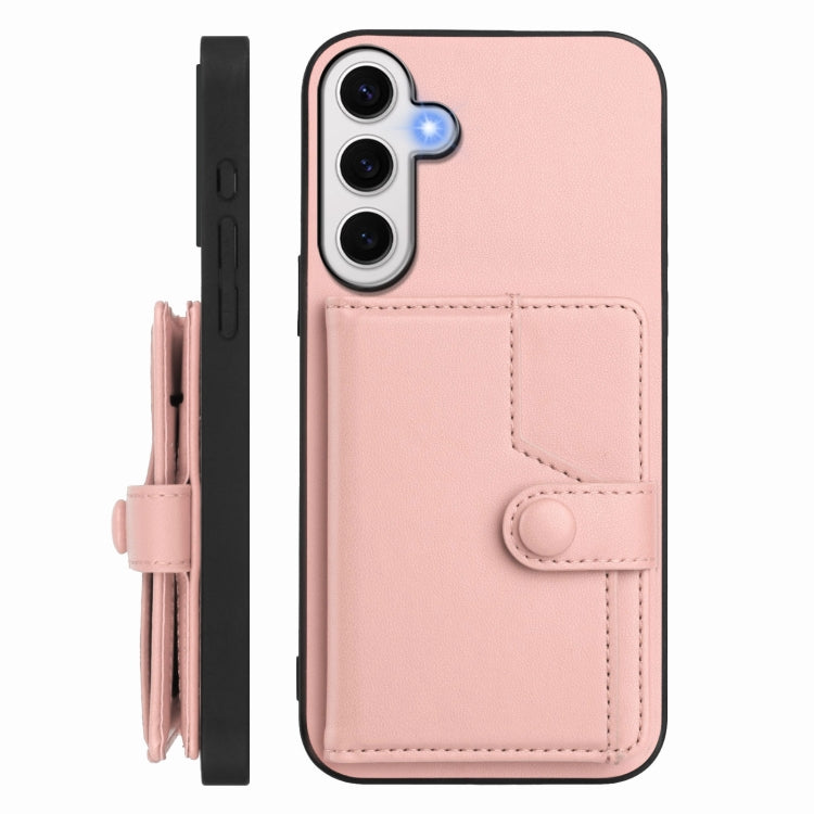 For Samsung Galaxy S24 FE 5G Button Card Bag RFID Anti-theft Phone Case