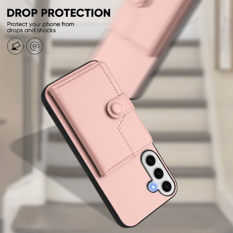 For Samsung Galaxy S24 FE 5G Button Card Bag RFID Anti-theft Phone Case