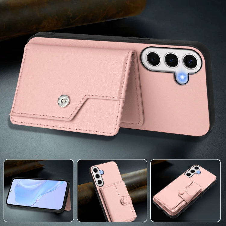 For Samsung Galaxy S24 FE 5G Button Card Bag RFID Anti-theft Phone Case