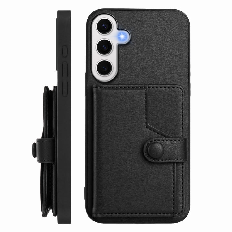 For Samsung Galaxy S24 FE 5G Button Card Bag RFID Anti-theft Phone Case