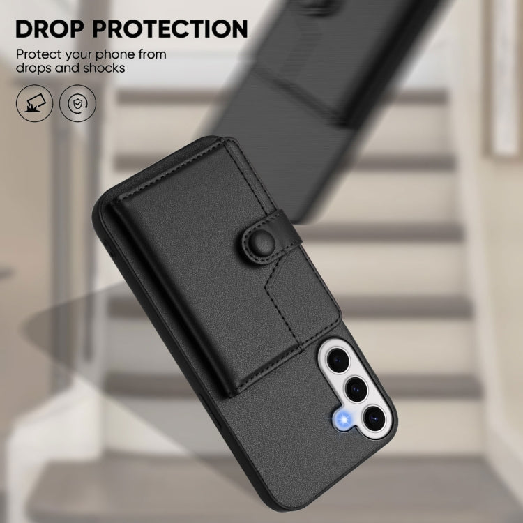 For Samsung Galaxy S24 FE 5G Button Card Bag RFID Anti-theft Phone Case