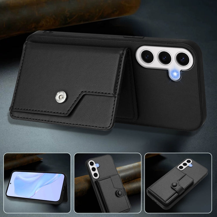For Samsung Galaxy S24 FE 5G Button Card Bag RFID Anti-theft Phone Case