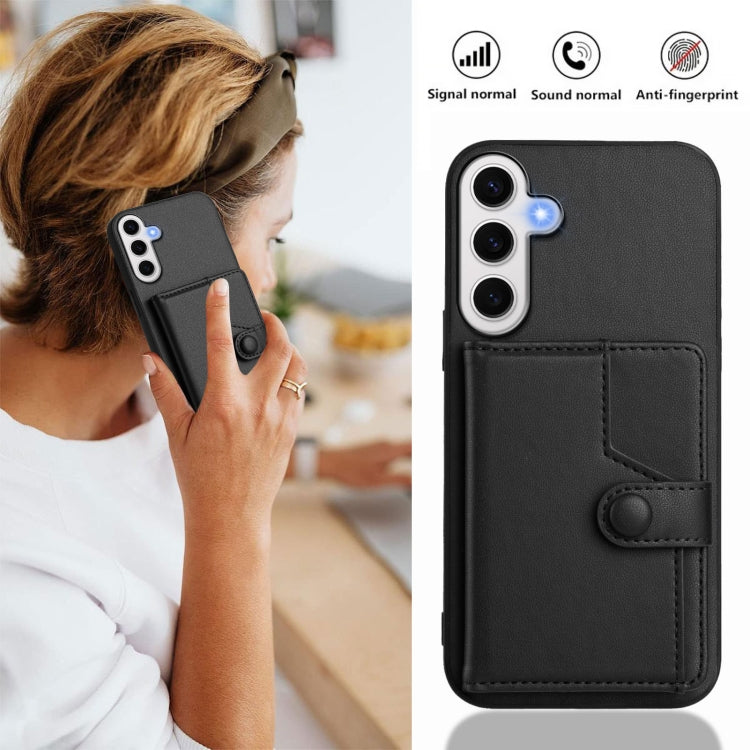 For Samsung Galaxy S24 FE 5G Button Card Bag RFID Anti-theft Phone Case