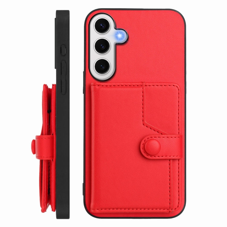 For Samsung Galaxy S24 FE 5G Button Card Bag RFID Anti-theft Phone Case