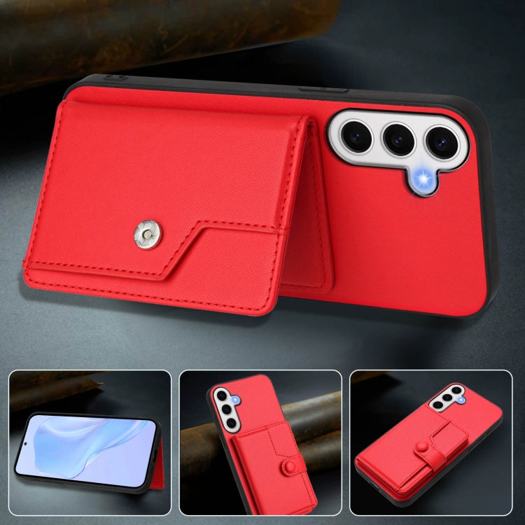 For Samsung Galaxy S24 FE 5G Button Card Bag RFID Anti-theft Phone Case