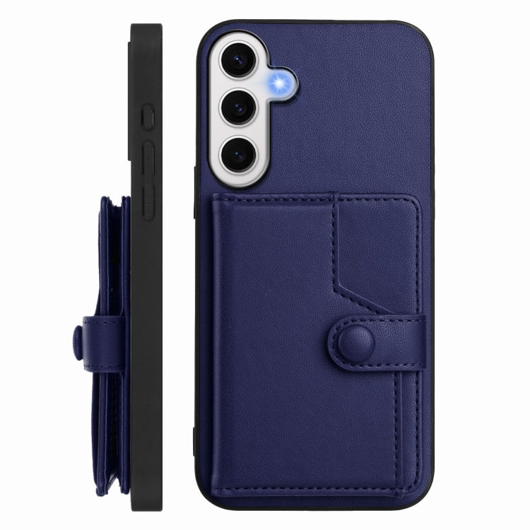 For Samsung Galaxy S24 FE 5G Button Card Bag RFID Anti-theft Phone Case