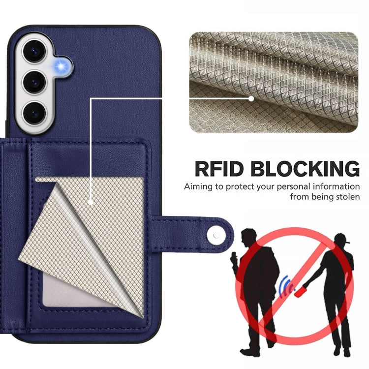 For Samsung Galaxy S24 FE 5G Button Card Bag RFID Anti-theft Phone Case