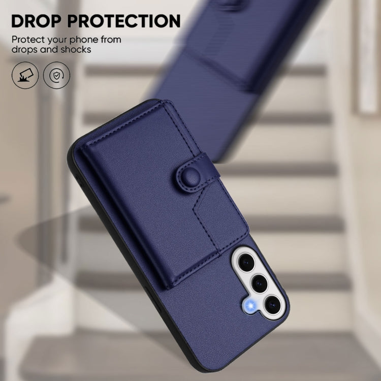 For Samsung Galaxy S24 FE 5G Button Card Bag RFID Anti-theft Phone Case