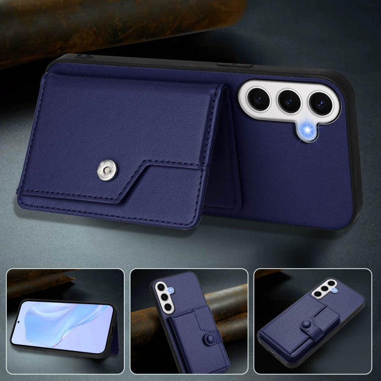 For Samsung Galaxy S24 FE 5G Button Card Bag RFID Anti-theft Phone Case