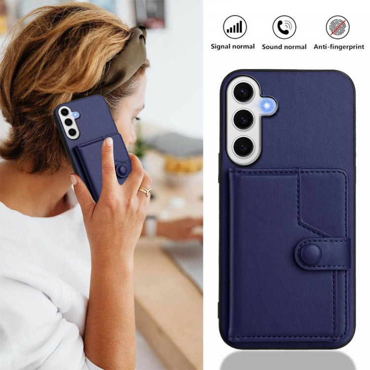 For Samsung Galaxy S24 FE 5G Button Card Bag RFID Anti-theft Phone Case