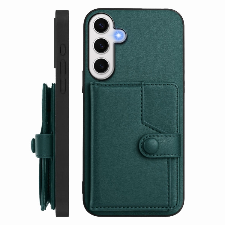 For Samsung Galaxy S24 FE 5G Button Card Bag RFID Anti-theft Phone Case