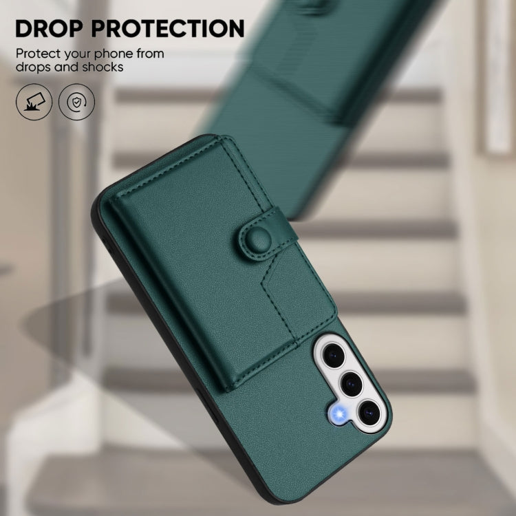 For Samsung Galaxy S24 FE 5G Button Card Bag RFID Anti-theft Phone Case