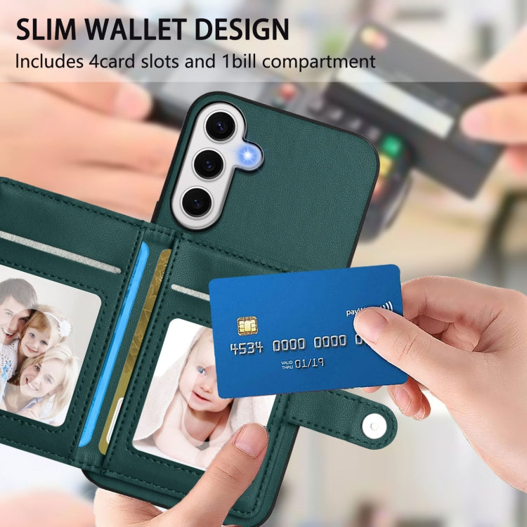 For Samsung Galaxy S24 FE 5G Button Card Bag RFID Anti-theft Phone Case