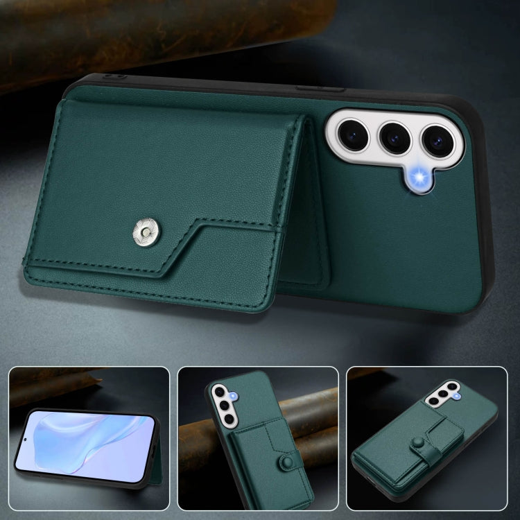 For Samsung Galaxy S24 FE 5G Button Card Bag RFID Anti-theft Phone Case