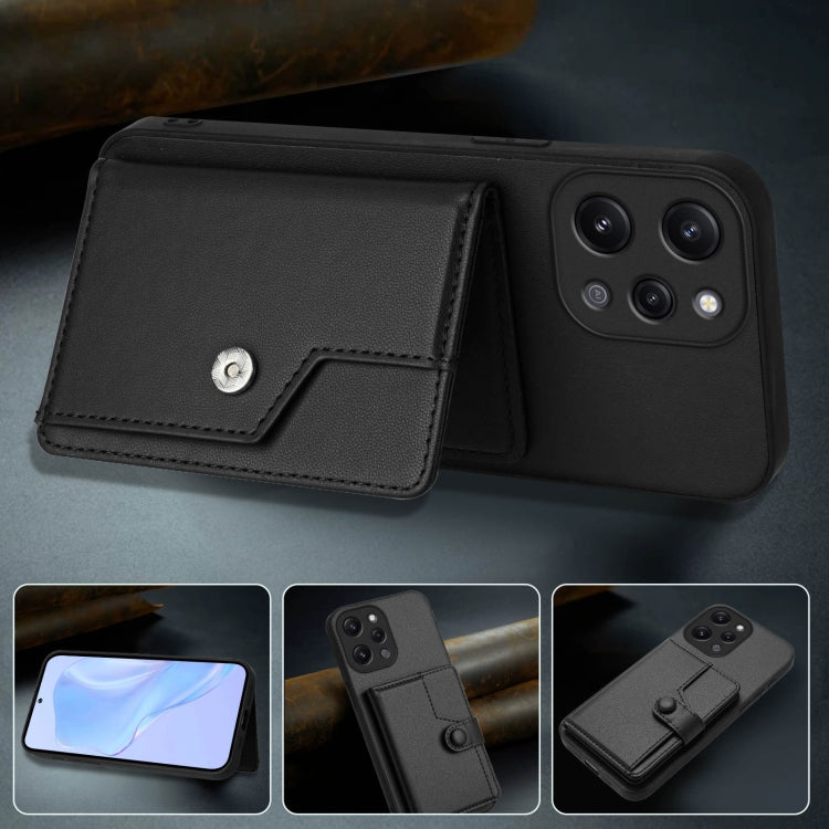For Redmi 12 4G Global Button Card Bag RFID Anti-theft Phone Case