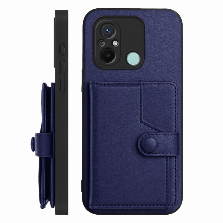 For Redmi 12C / 11A Button Card Bag RFID Anti-theft Phone Case