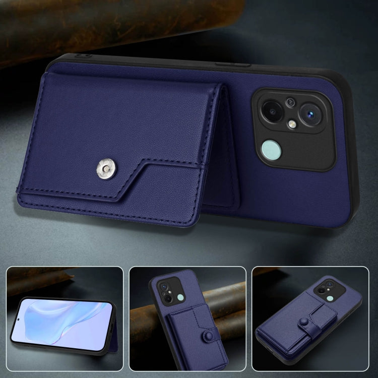 For Redmi 12C / 11A Button Card Bag RFID Anti-theft Phone Case