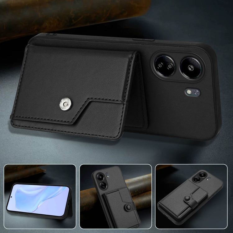 For Redmi 13C 4G Global Button Card Bag RFID Anti-theft Phone Case