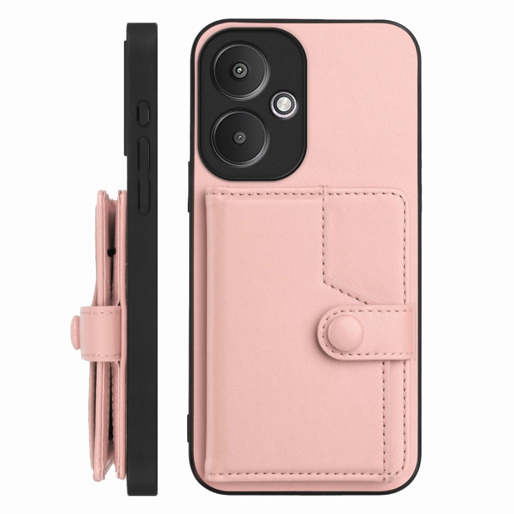 For Redmi 13C 5G / 13R Button Card Bag RFID Anti-theft Phone Case