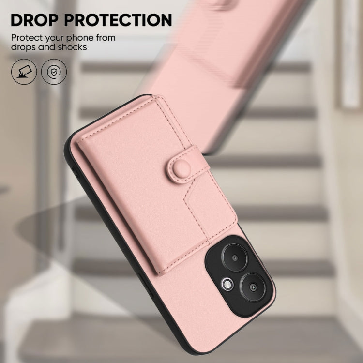 For Redmi 13C 5G / 13R Button Card Bag RFID Anti-theft Phone Case