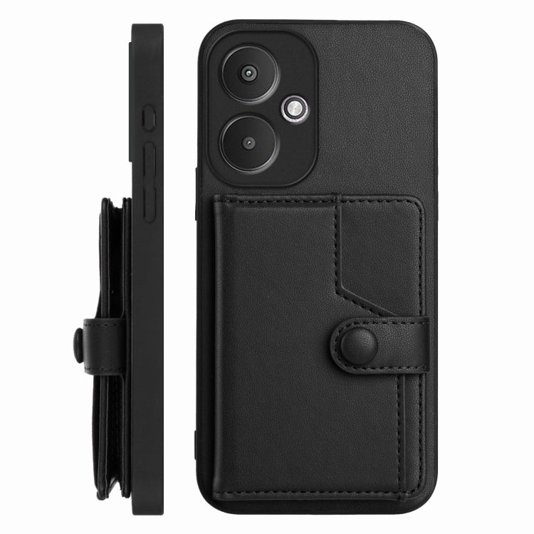 For Redmi 13C 5G / 13R Button Card Bag RFID Anti-theft Phone Case