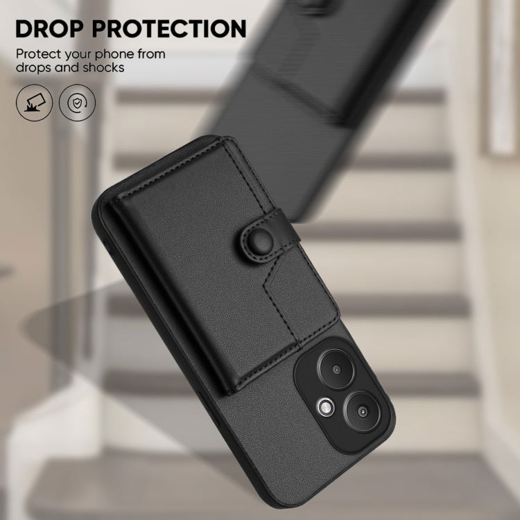 For Redmi 13C 5G / 13R Button Card Bag RFID Anti-theft Phone Case