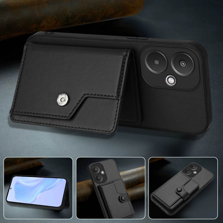 For Redmi 13C 5G / 13R Button Card Bag RFID Anti-theft Phone Case