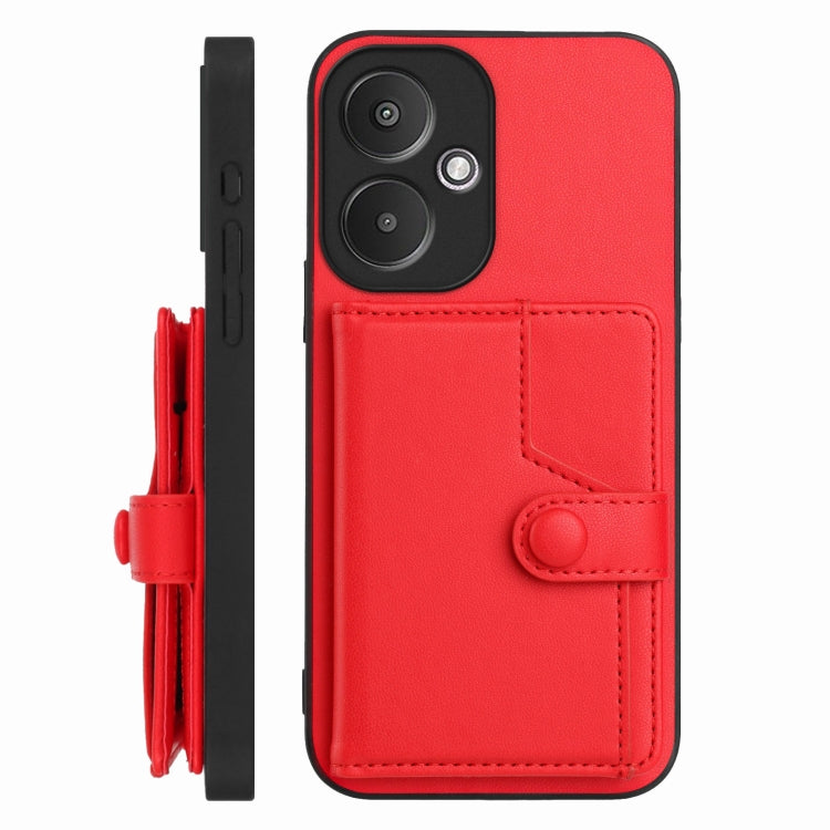 For Redmi 13C 5G / 13R Button Card Bag RFID Anti-theft Phone Case