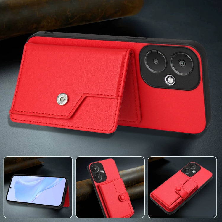 For Redmi 13C 5G / 13R Button Card Bag RFID Anti-theft Phone Case