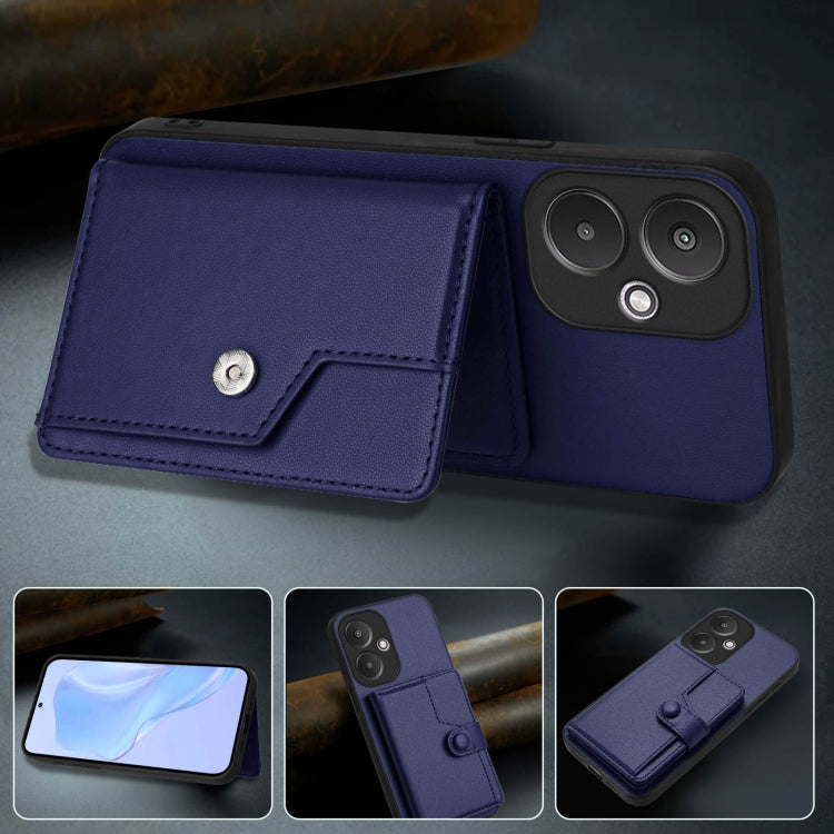 For Redmi 13C 5G / 13R Button Card Bag RFID Anti-theft Phone Case