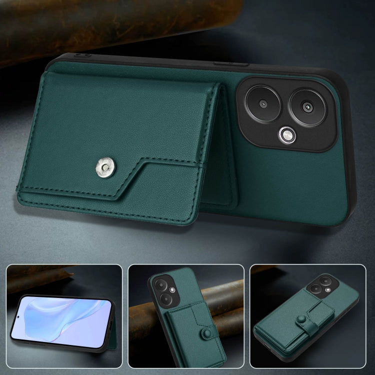 For Redmi 13C 5G / 13R Button Card Bag RFID Anti-theft Phone Case
