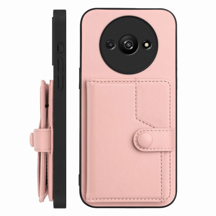 For Redmi A3 4G Global Button Card Bag RFID Anti-theft Phone Case