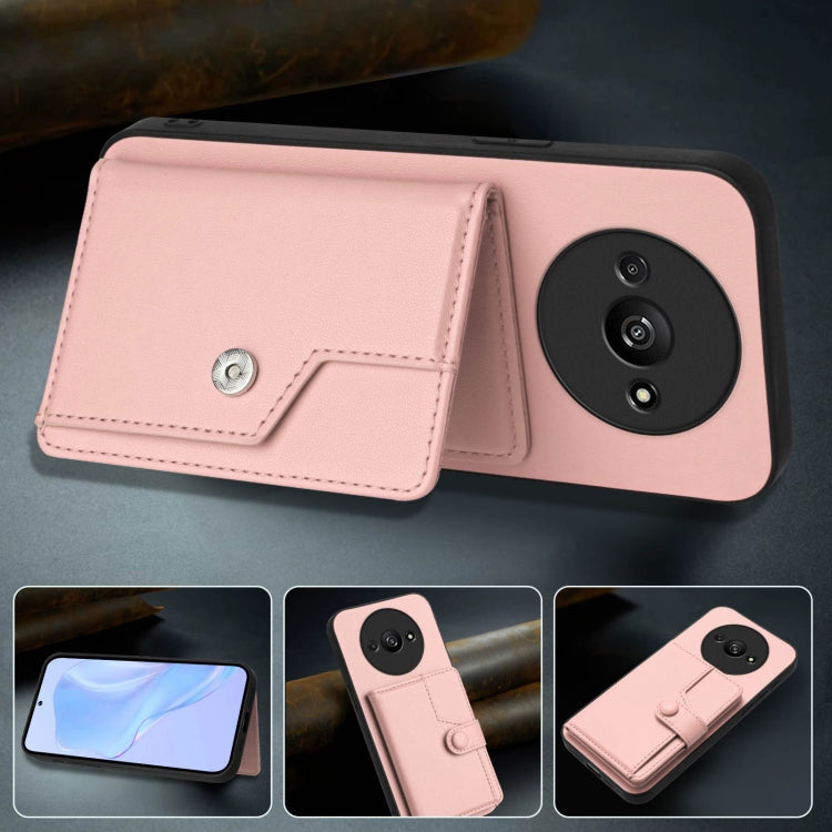 For Redmi A3 4G Global Button Card Bag RFID Anti-theft Phone Case