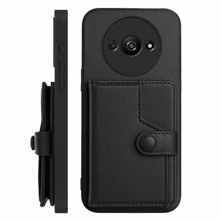 For Redmi A3 4G Global Button Card Bag RFID Anti-theft Phone Case