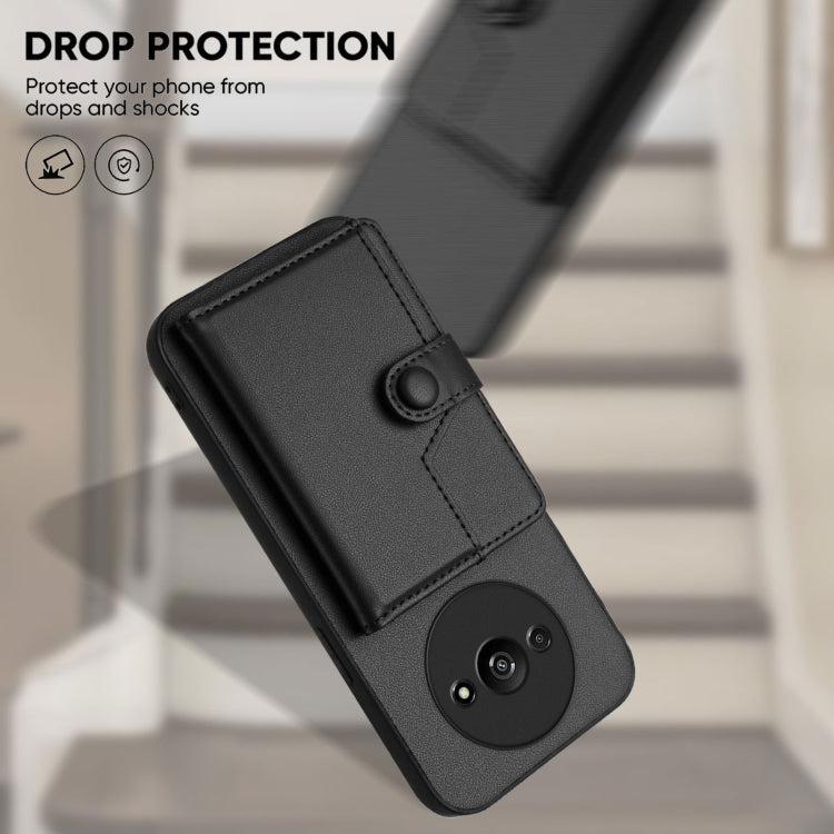 For Redmi A3 4G Global Button Card Bag RFID Anti-theft Phone Case
